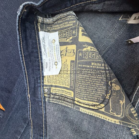 Lee Buddy Lee Lawton Dungarees Jeans Mens 40x30 Blue Distressed Vintage - Picture 6 of 12